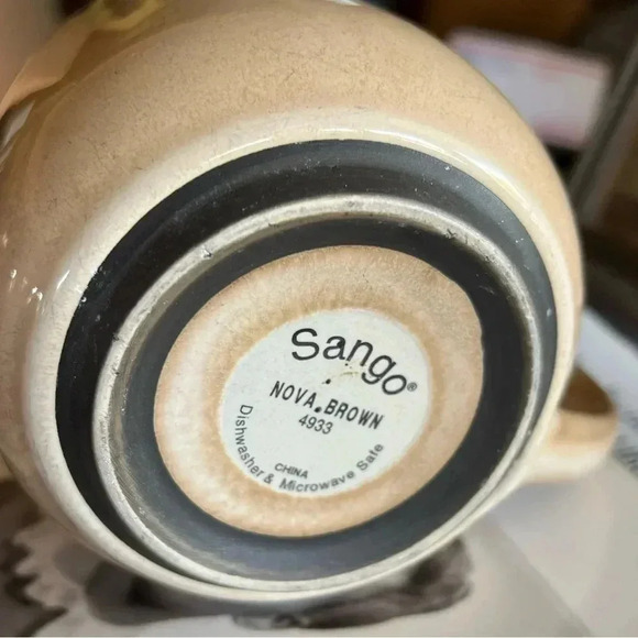 Sango Stoneware Nova Brown Jumbo GrandMug 4933 Soup Coffee Cereal Ice Cream - Picture 3 of 4